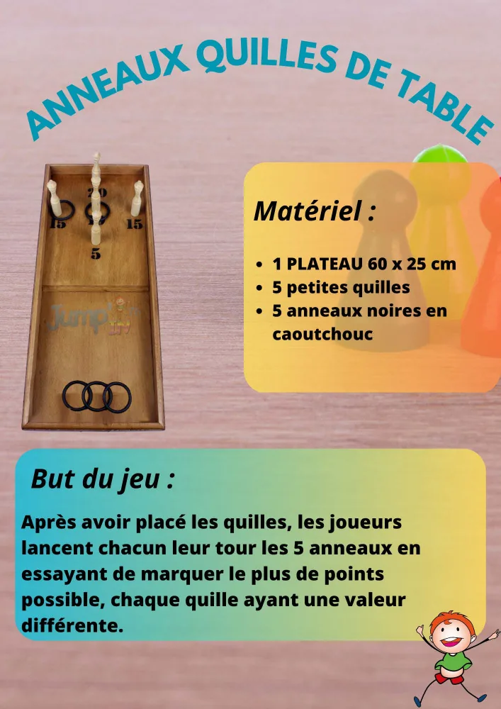 Anneaux quilles de table